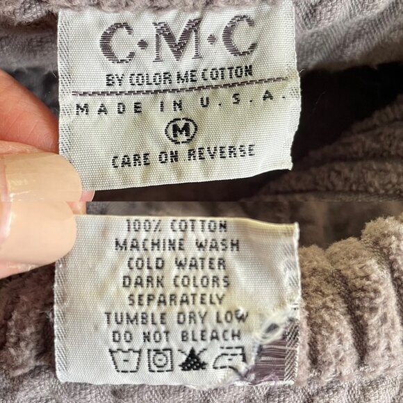 Vtg CMC By Color Me Cotton Gray Corduroy Hooded Button-Up Swing Coat Women's M - Picture 3 of 8